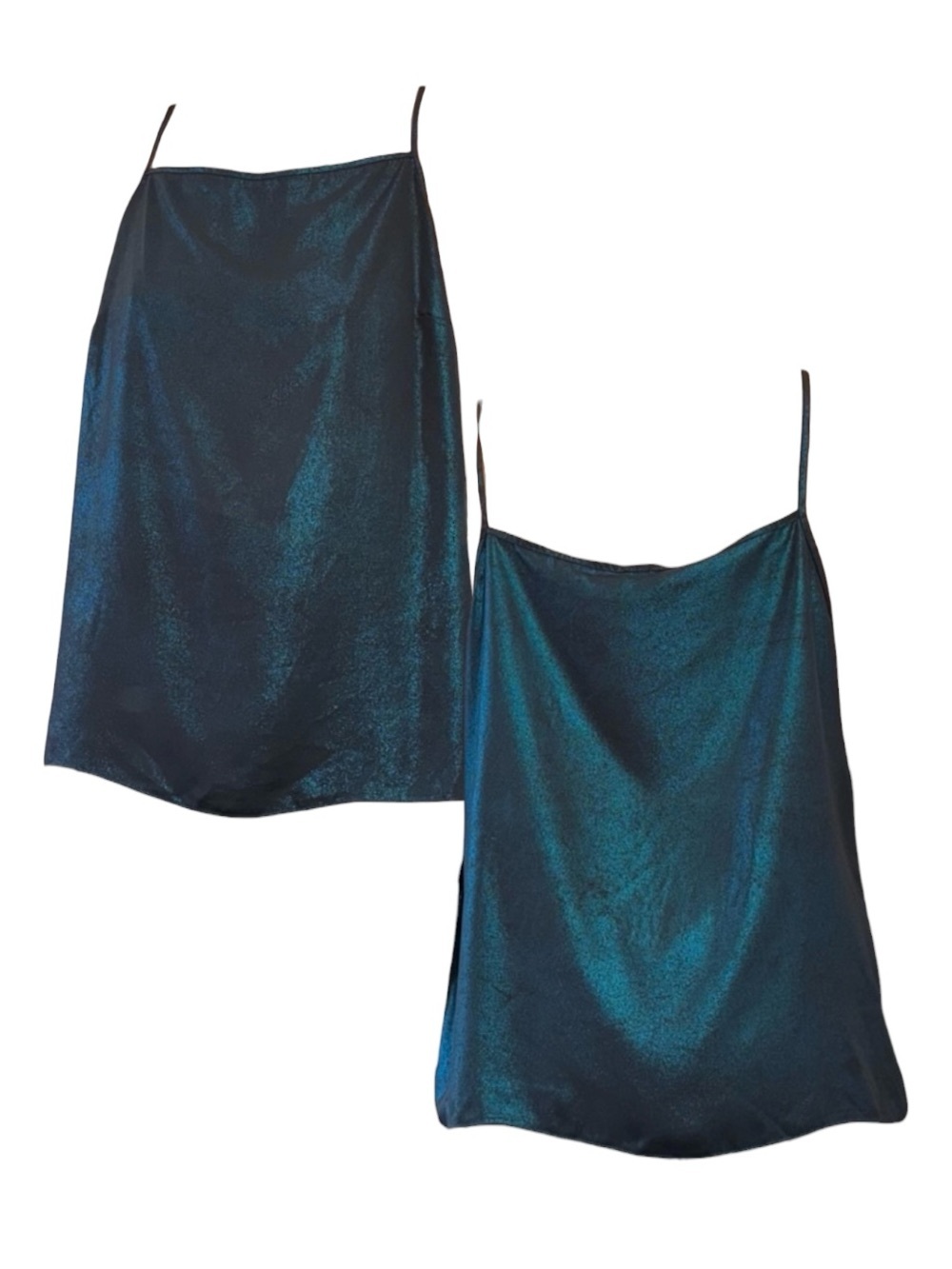 NWOT ASOS Iridescent Teal-Black Spaghetti Strap Camisole